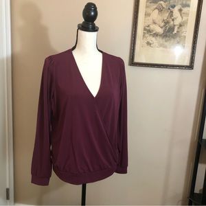 Banana Republic Factory Burgundy Front wrap opening w/hook&bar closure  (L) NWT